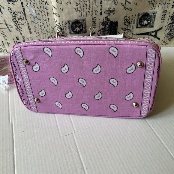 Veronica Beard Paisley Print Pink Mini Tote Bag Crossbody Strap❤️Gift❤️ - Picture 7 of 11